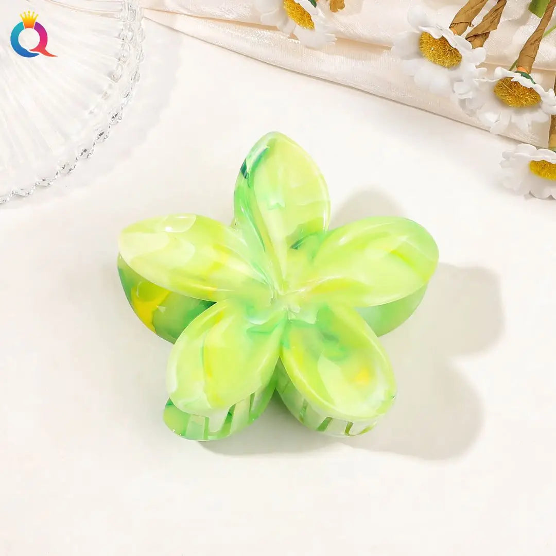 Hawaiianische Blumenkrallenklammern für Frauen, Blumen-Haarklammern mit Marmorader für dünnes Haar, süßer Strand-Haarschmuck