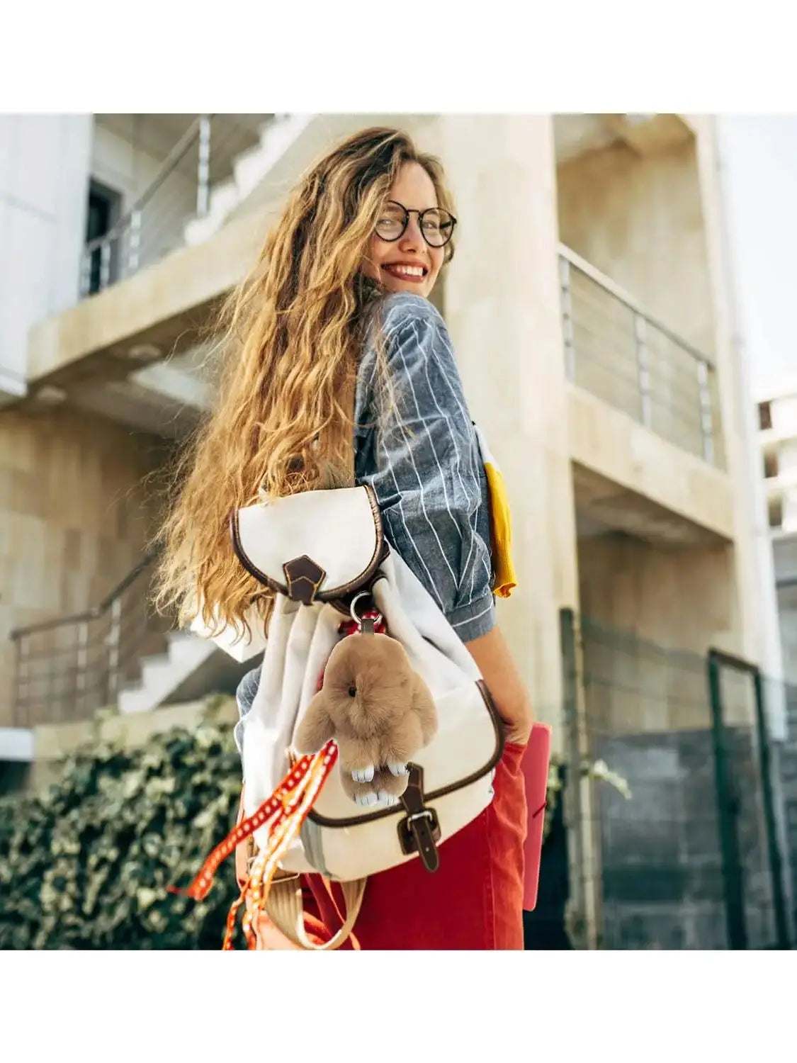 Flauschiger Kunstfell-Schlüsselanhänger – süßer PomPom-Anhänger für Tasche & Schlüssel