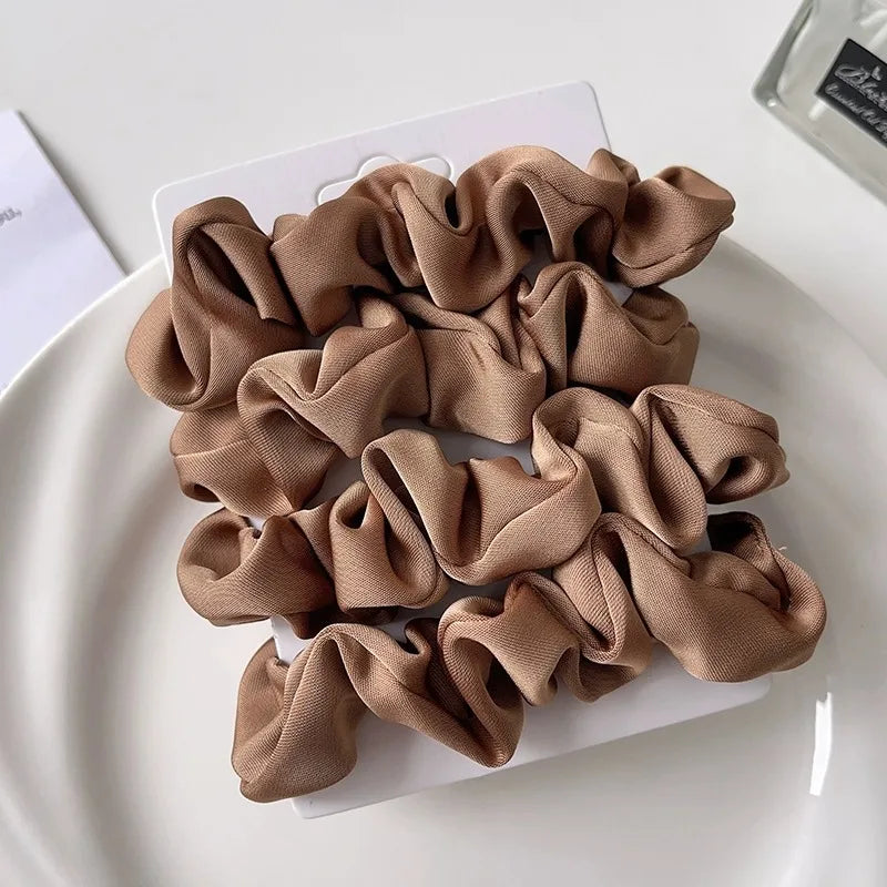 Satin Scrunchies für Frauen | Set Elastische Haarbänder