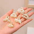 6/8/10 Stück/Set Kleine Strass-Perlen Geometrische Metall-Haarklammern für Frauen und Mädchen Süße Mini-Haarspangen Haaraccessoires