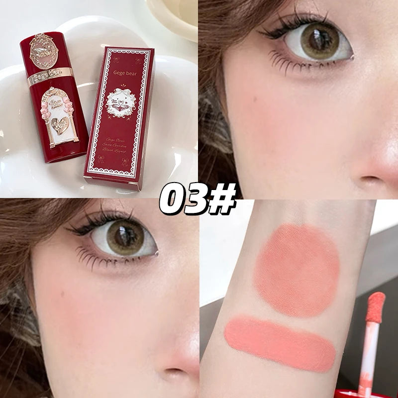 Gege Bear Strawberry Cupid Pink Pop Set – Samt-Matte Lippencreme, Puder & Flüssiges Rouge