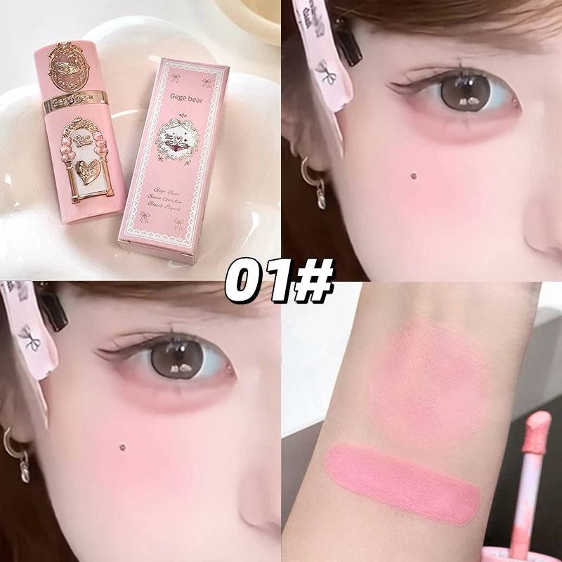 Gege Bear Strawberry Cupid Pink Pop Set – Samt-Matte Lippencreme, Puder & Flüssiges Rouge